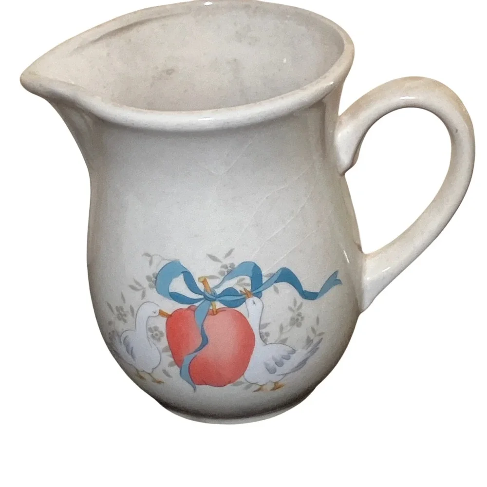 Vintage International China Marmalade Goose Ribbon Apple Pitcher 6